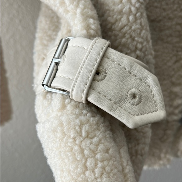 LOFT Cream Teddy Jacket with Wide Lapel Collar - Picture 3 of 13